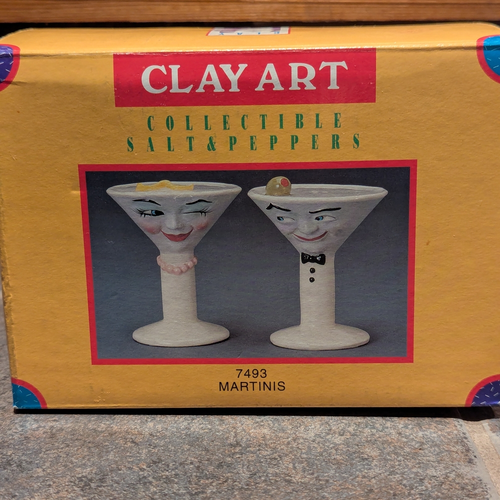 Clay Art Martini Salt and Pepper Shakers